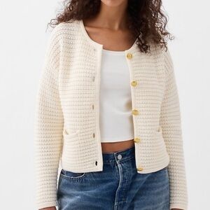 Gap Lady Women's Cream Button-Up Sweater Ba&Sh look alike Small